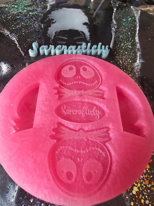 J Skelly Straw Topper Mold